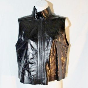 LOUIS VUITTON LEATHER Vest Zip Sleeveless Top